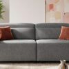 Sofá lineal deslizante XL Aurora de 255 cm con cabezales reclinables