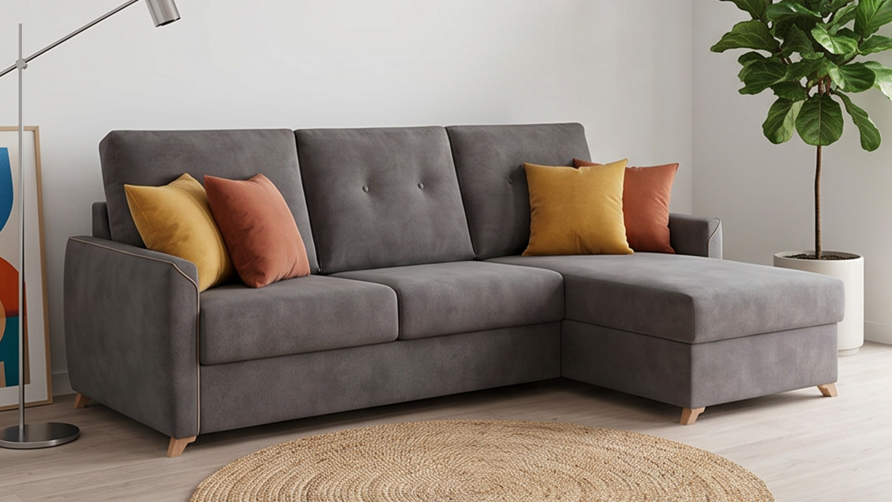 Sofa cama italiana con chaise longue Sylvia - Imagen 5