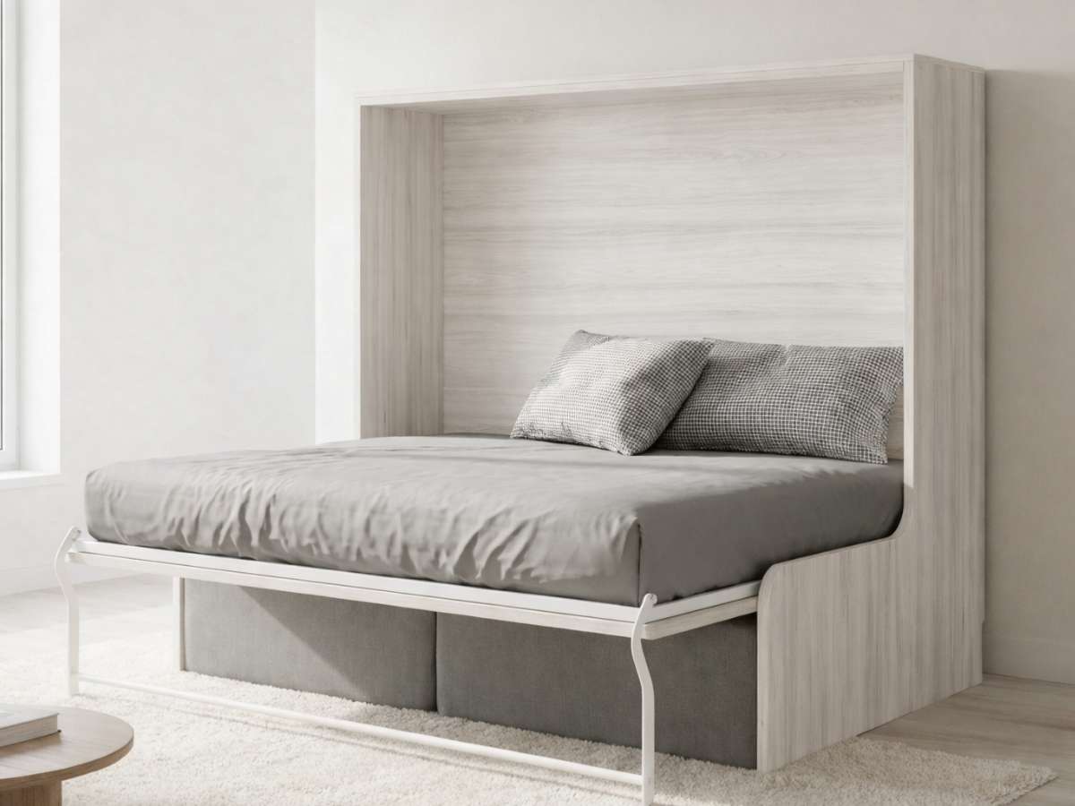Cama abatible horizontal 150×190 con sofá incorporado Nova - Imagen 2