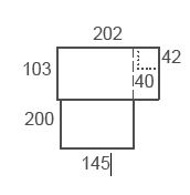 Plano de medidas de la litera juvenil Nura 202 x 200 x 175 cm