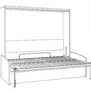 Detalle de la estructura de la cama abatible con sofa Olimpia