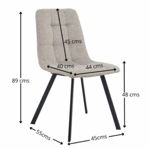 Silla de comedor Carla con tapizado antimanchas Waterproof