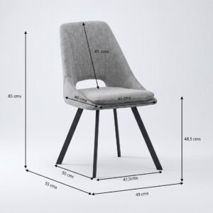 Silla de comedor Alex Borg tapizada: detalle de diseño