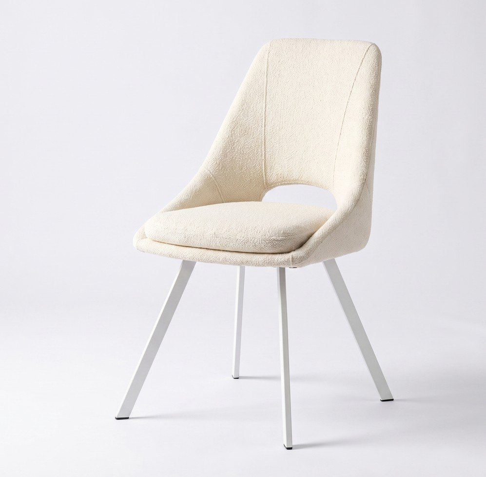 Silla de comedor Alex Borg tapizada con asiento extraíble