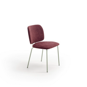Silla de comedor Lora de Pemi con estructura metálica y asiento tapizado