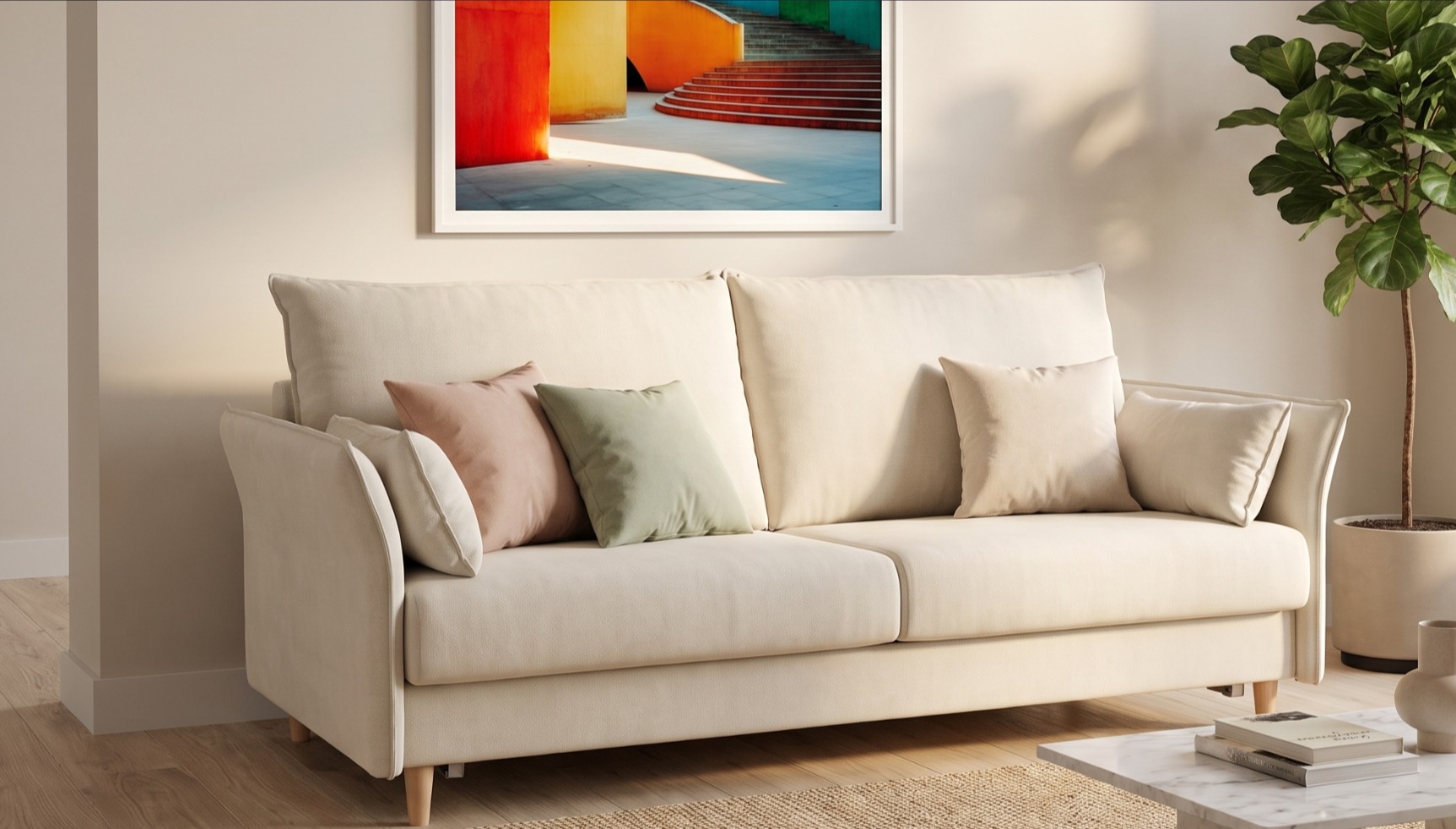 Sofa cama apertura italiano Nabatta - detalle de las patas