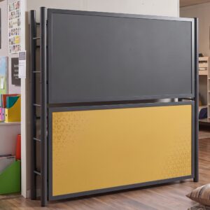 Litera abatible horizontal metálica NYC de dos camas para habitaciones pequeñas