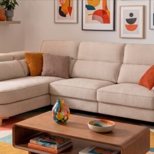 Sofá chaise longue eléctrico Tommy con asientos deslizantes eléctricos